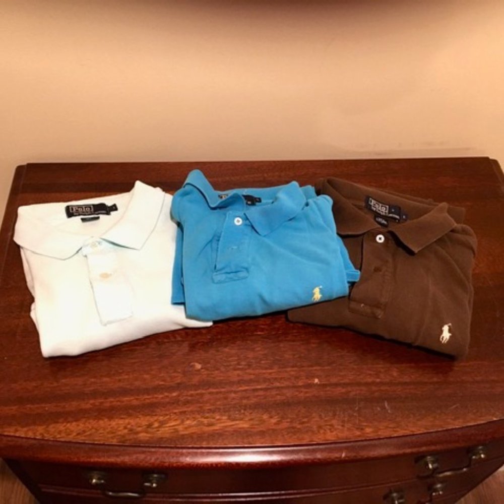 LOT OF 3 SIZE L RL POLO SHIRTS IN HARD-TO-FIND COLORS